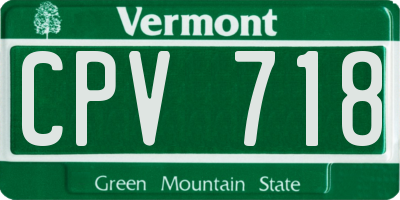 VT license plate CPV718