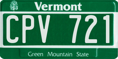 VT license plate CPV721
