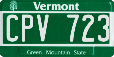 VT license plate CPV723
