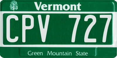 VT license plate CPV727