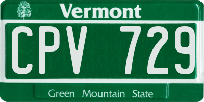 VT license plate CPV729