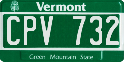 VT license plate CPV732