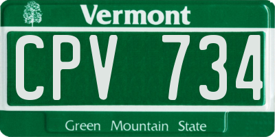 VT license plate CPV734