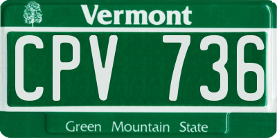VT license plate CPV736