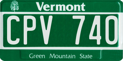 VT license plate CPV740