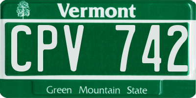 VT license plate CPV742