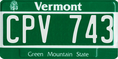 VT license plate CPV743