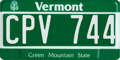VT license plate CPV744