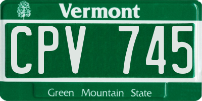VT license plate CPV745