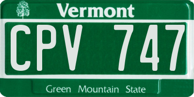 VT license plate CPV747