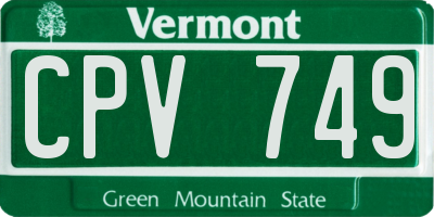 VT license plate CPV749