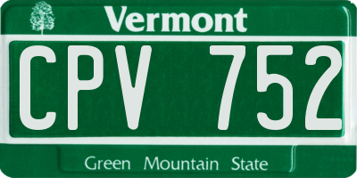 VT license plate CPV752