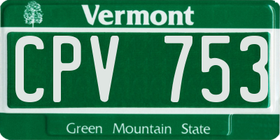 VT license plate CPV753