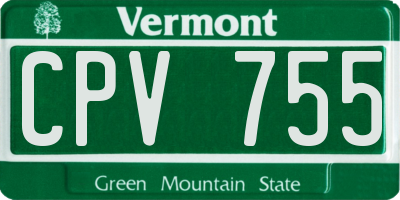 VT license plate CPV755