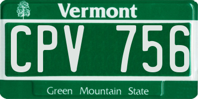 VT license plate CPV756