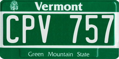 VT license plate CPV757