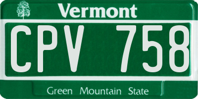 VT license plate CPV758