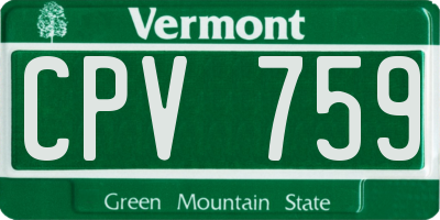 VT license plate CPV759