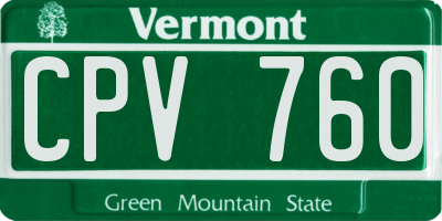 VT license plate CPV760