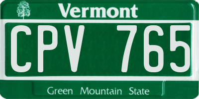 VT license plate CPV765