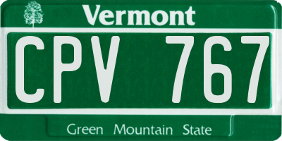 VT license plate CPV767
