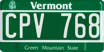 VT license plate CPV768