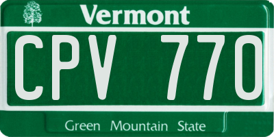 VT license plate CPV770