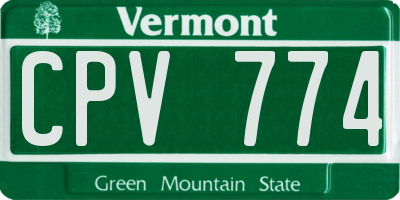 VT license plate CPV774
