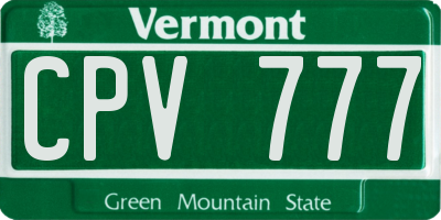 VT license plate CPV777