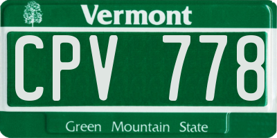 VT license plate CPV778