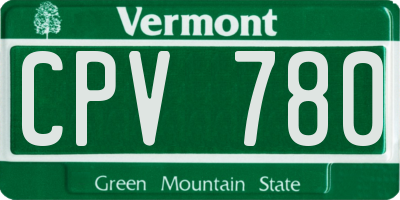 VT license plate CPV780