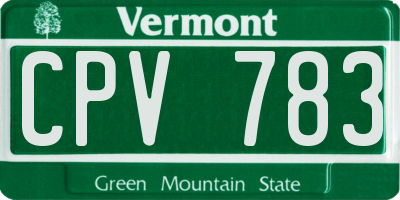 VT license plate CPV783