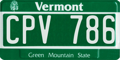 VT license plate CPV786