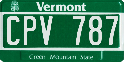 VT license plate CPV787