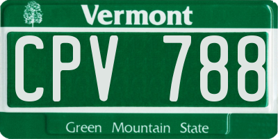 VT license plate CPV788