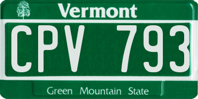 VT license plate CPV793