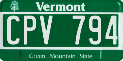 VT license plate CPV794