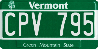 VT license plate CPV795