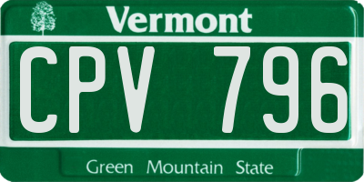 VT license plate CPV796