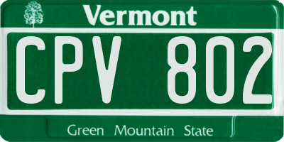 VT license plate CPV802