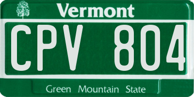 VT license plate CPV804