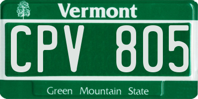 VT license plate CPV805