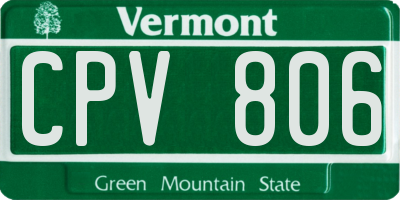 VT license plate CPV806