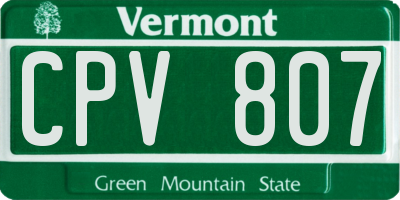 VT license plate CPV807