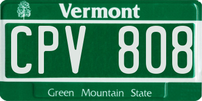 VT license plate CPV808