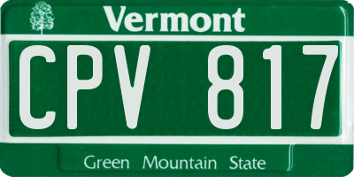 VT license plate CPV817