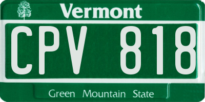 VT license plate CPV818