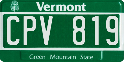 VT license plate CPV819