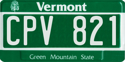 VT license plate CPV821