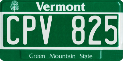 VT license plate CPV825